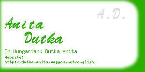 anita dutka business card